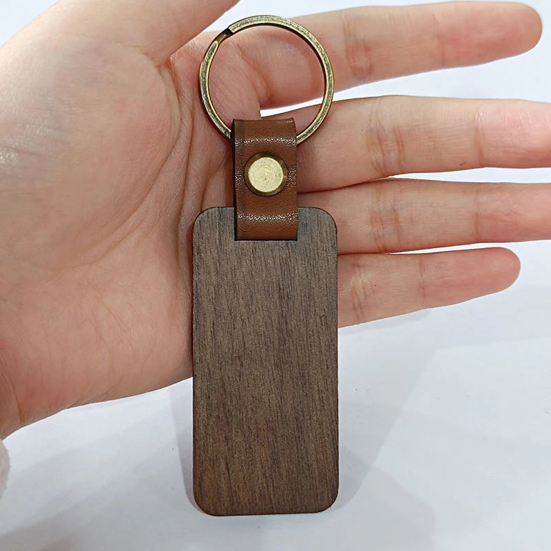 5PCS BLANK WOODEN KEYCHAINS