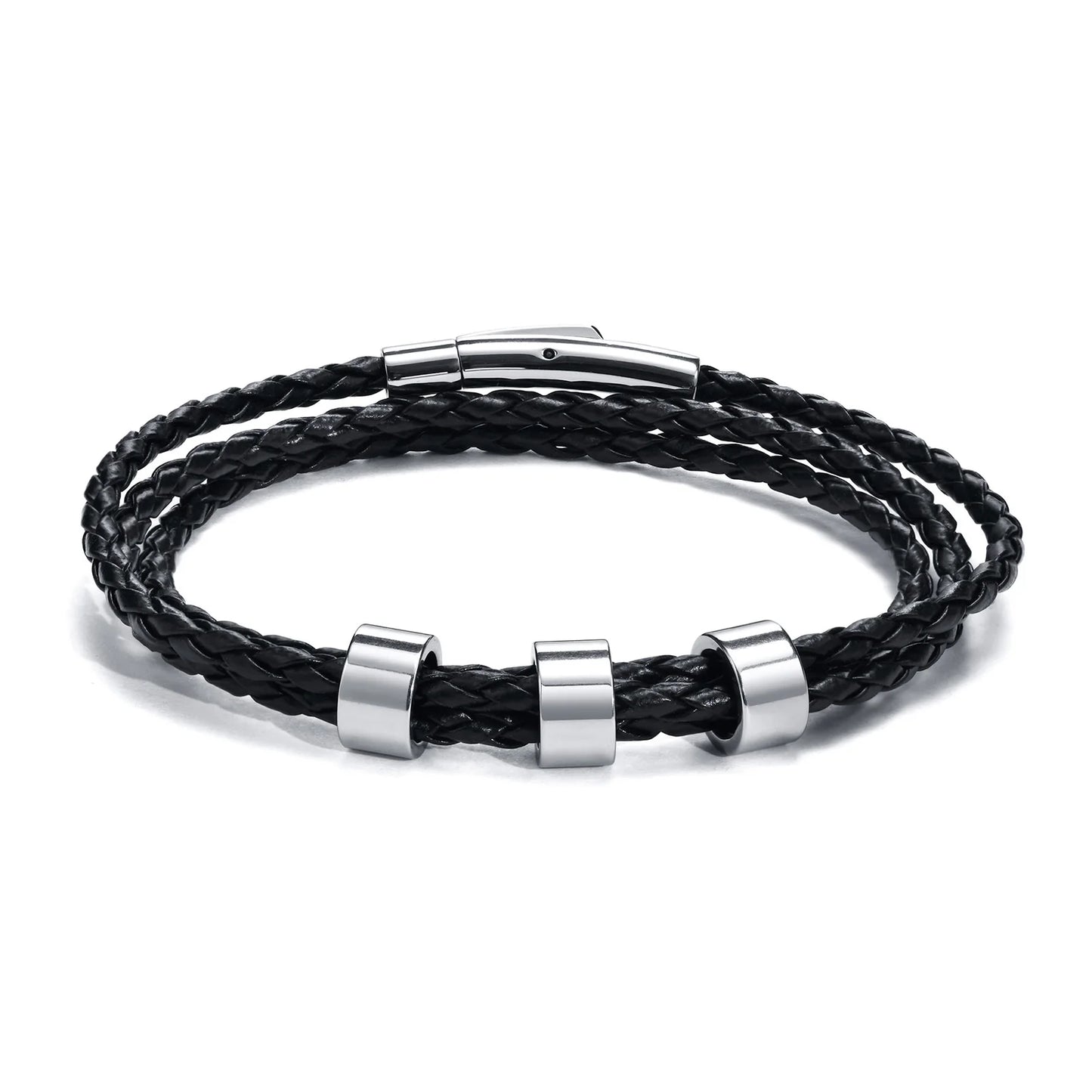 Navigator Braided Leather Bracelet - Double Fancy