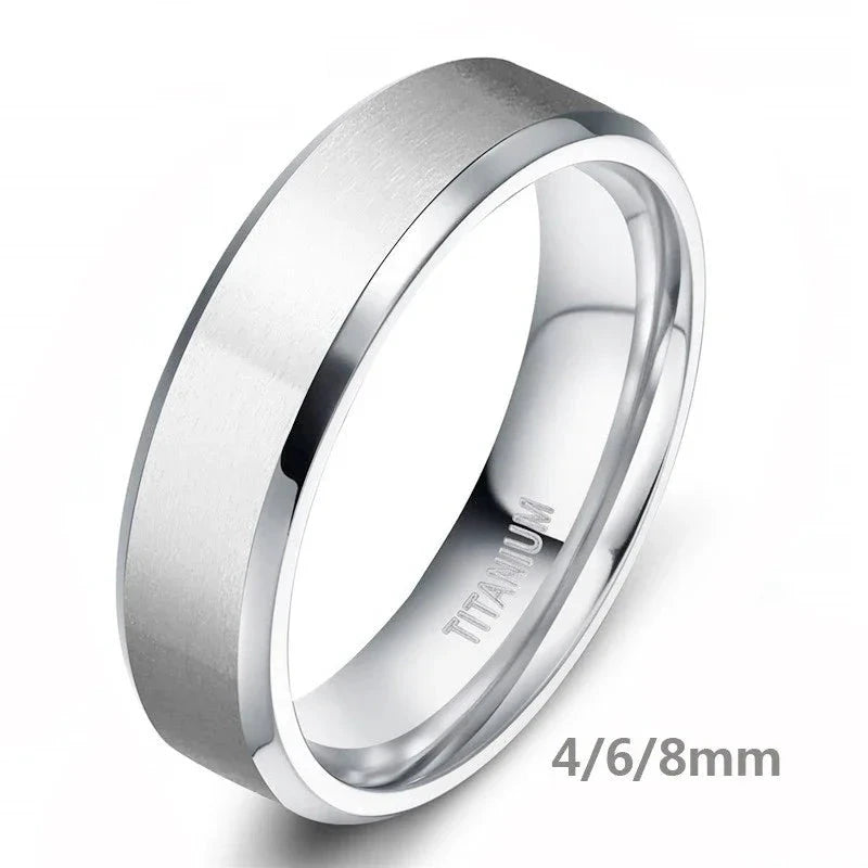 TITANIUM BRUSHED SILVER RING