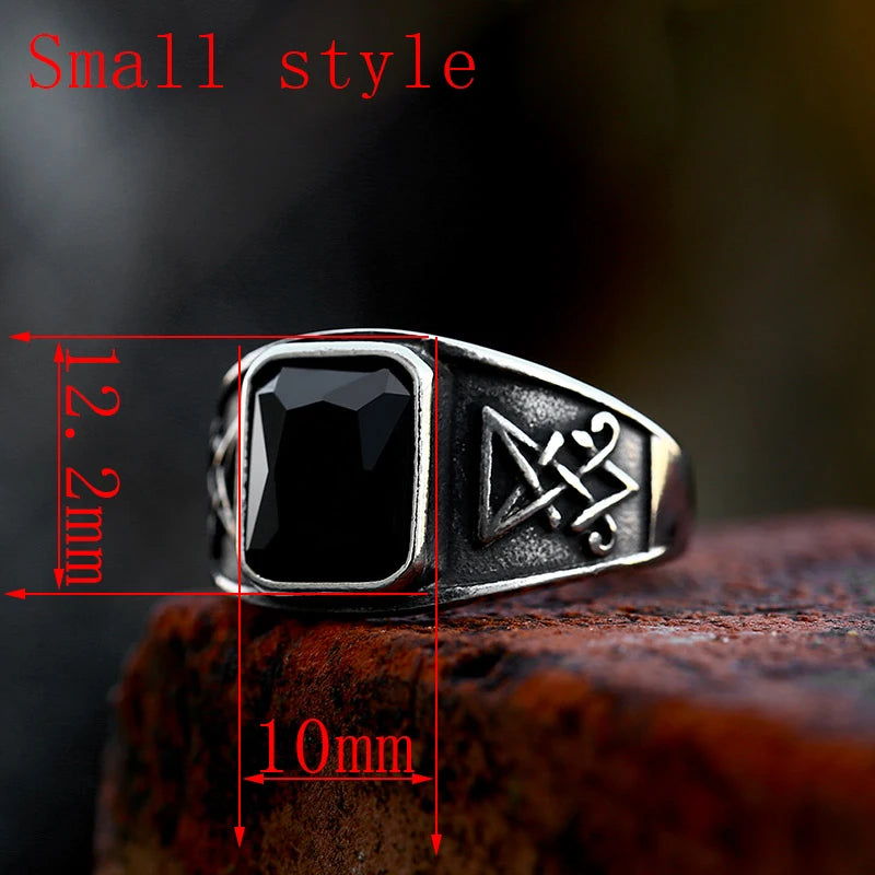 LUCIFER BLACK STONE RING