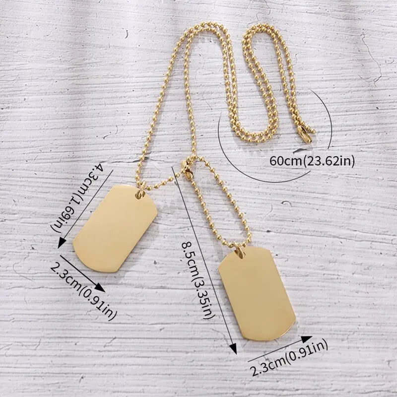 STEEL DOUBLE TAG NECKLACE