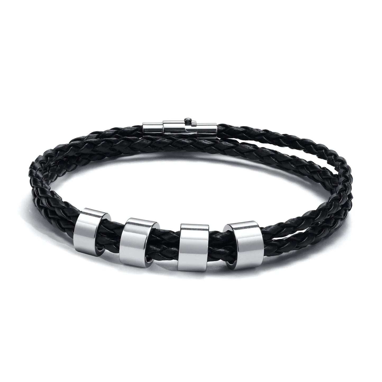 Navigator Braided Leather Bracelet - Double Fancy