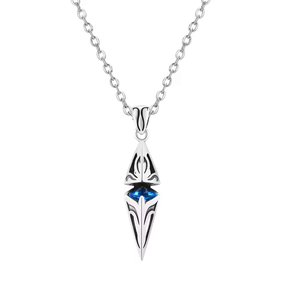 Stylist Blue Zircon Necklace Pendant-Double Fancy