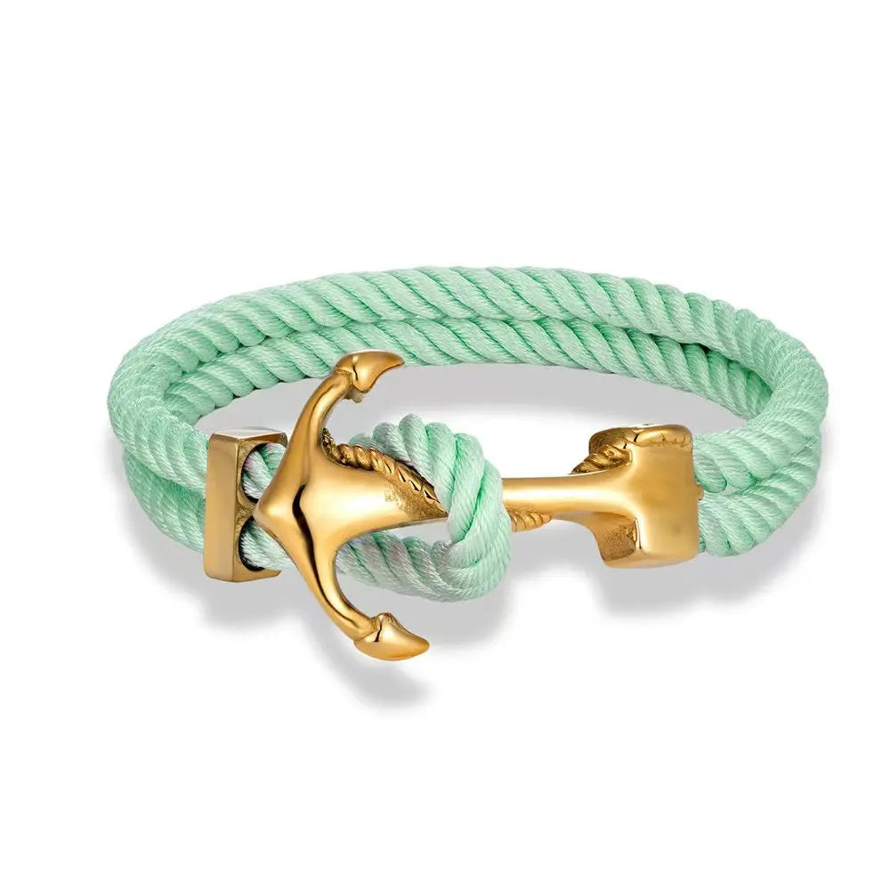 Gold Rope Anchor Bracelet-Double Fancy