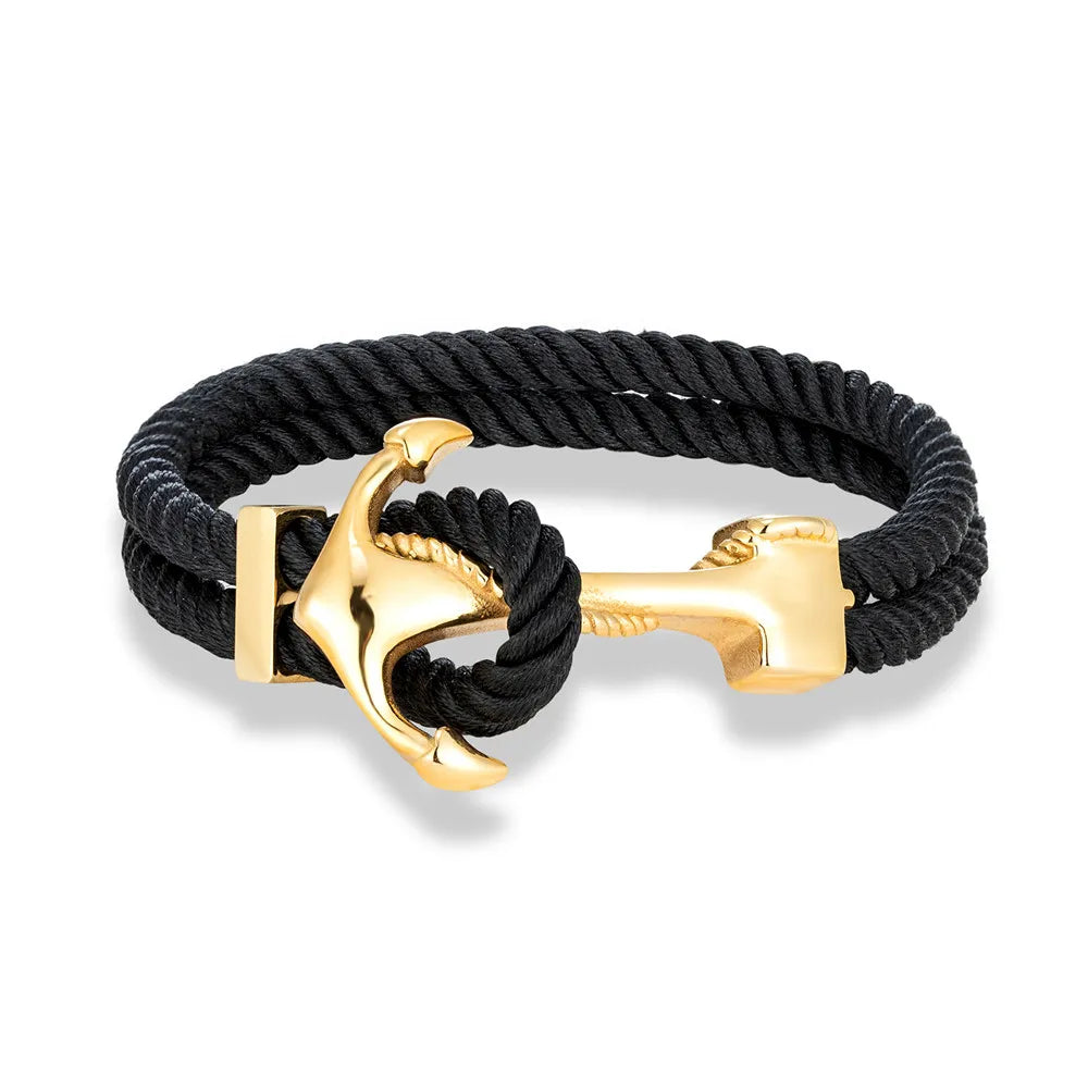 Gold Rope Anchor Bracelet-Double Fancy