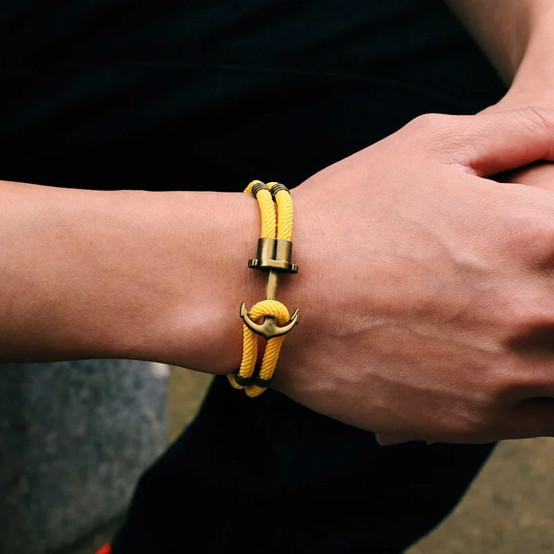 Bronze Vintage Anchor Bracelet-Double Fancy