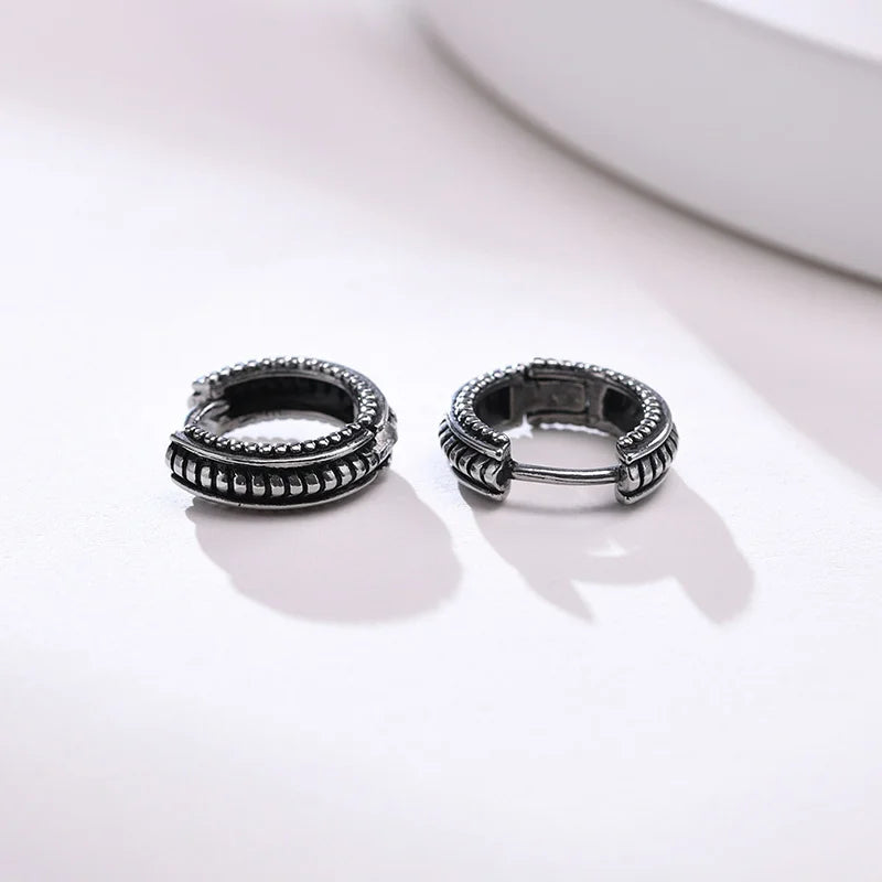 STEEL THICK HOOP EARRINGS