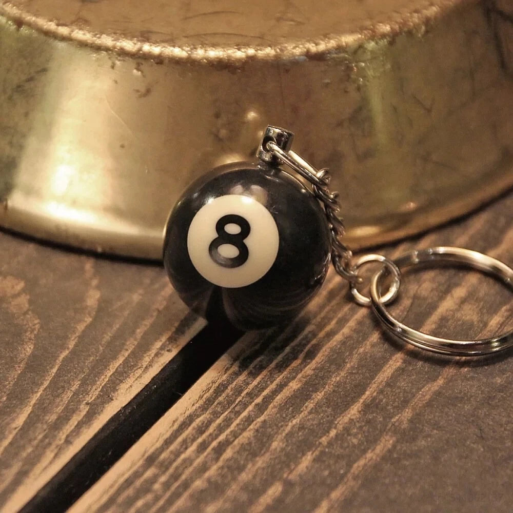 NO 8 BLACK BILLIARD KEYCHAIN