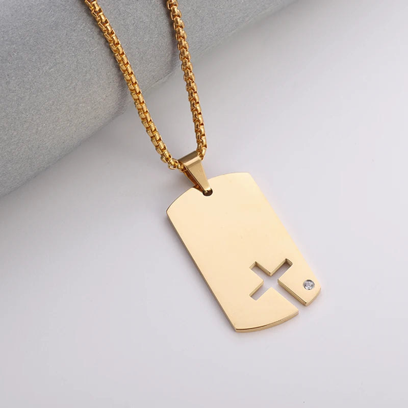 STEEL DOUBLE TAG NECKLACE