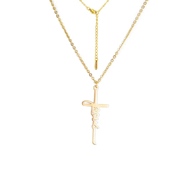 JESUS CROSS HOWLLOW NECKLACE