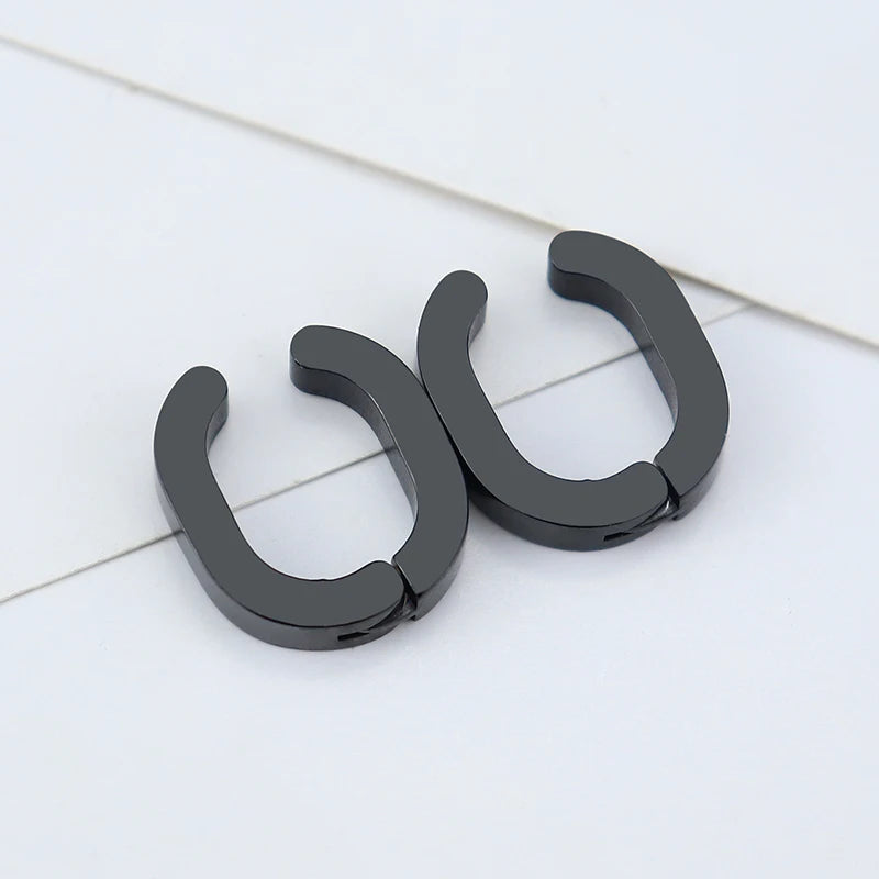 STEEL U-SHAPED CLIP ON EARRINGS