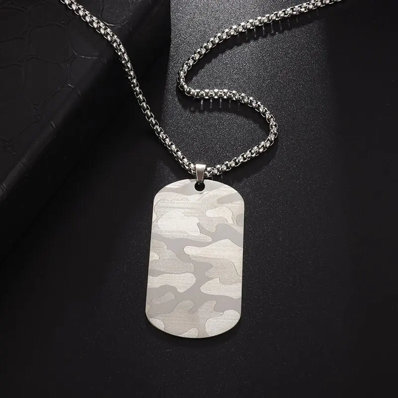 STEEL DOUBLE TAG NECKLACE