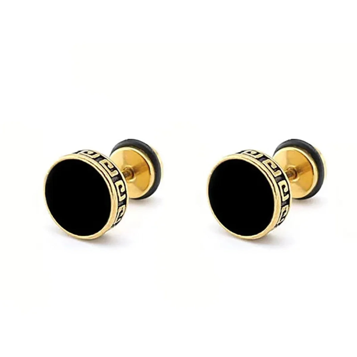 STAINLESS STEEL STUD FAUX PLUG STUD EARRING