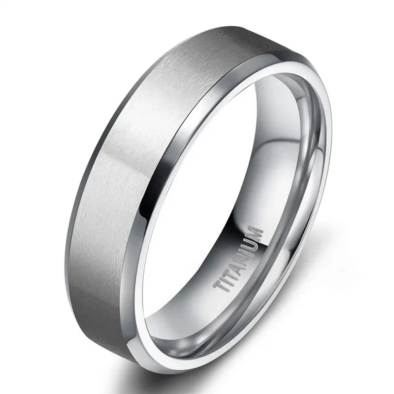 TITANIUM BRUSHED SILVER RING