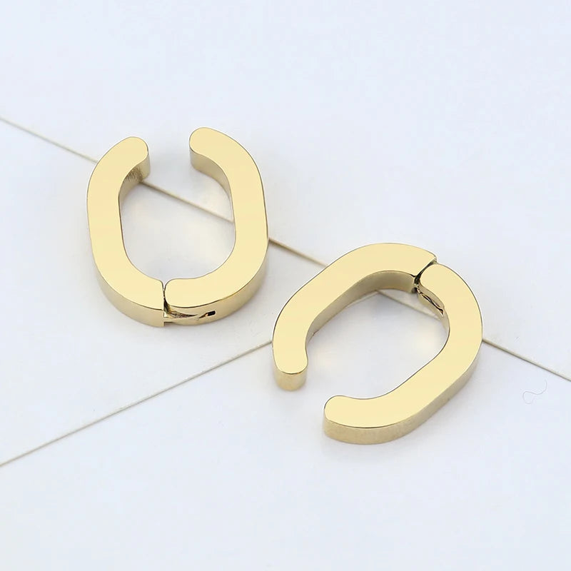 STEEL U-SHAPED CLIP ON EARRINGS