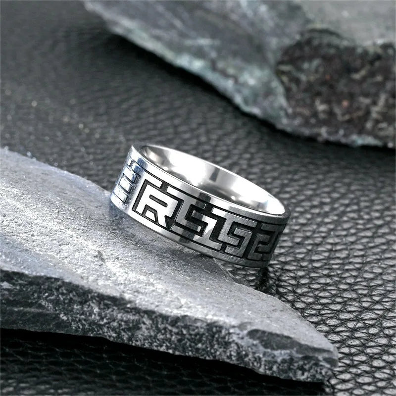 TITANIUM STEEL RETRO RING