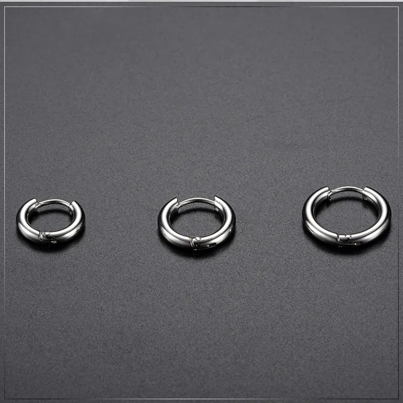 TITANIUM ROUND HOOP EARRINGS