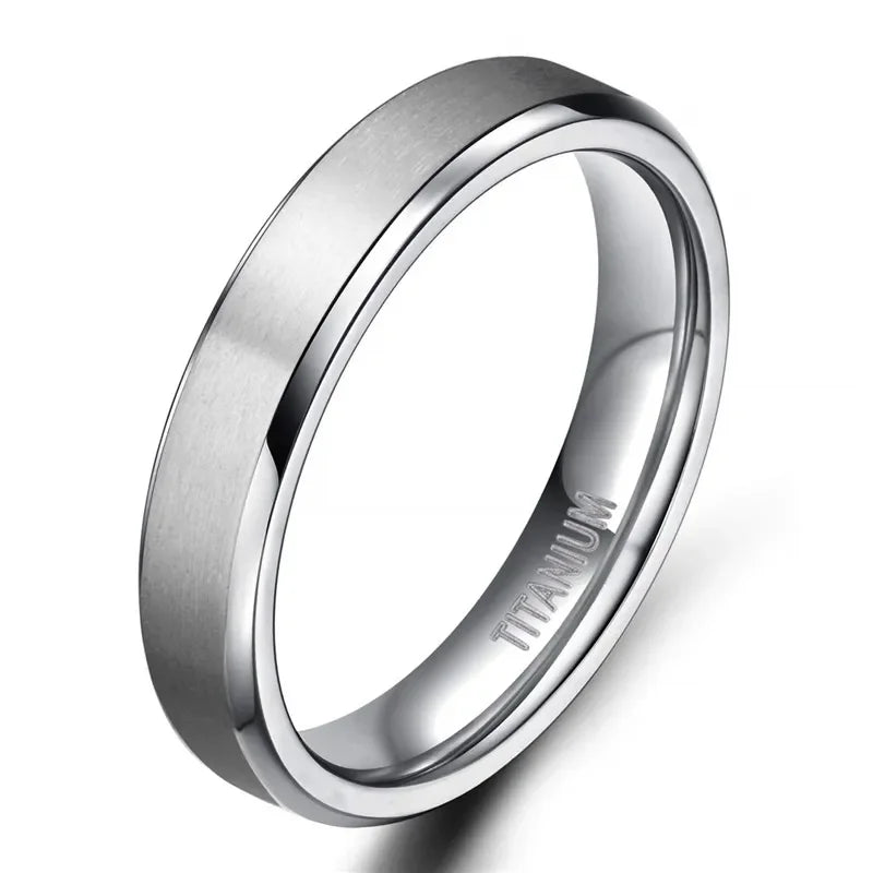 TITANIUM BRUSHED SILVER RING