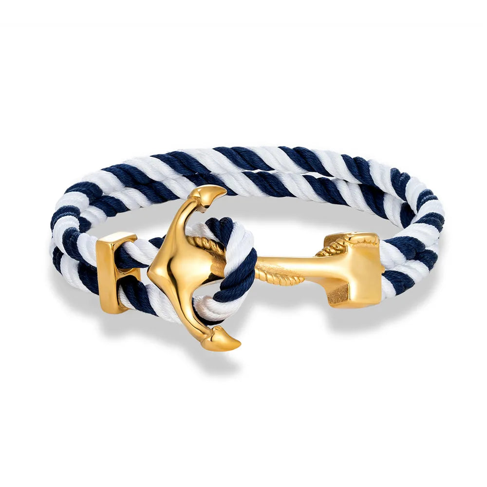 Gold Rope Anchor Bracelet-Double Fancy