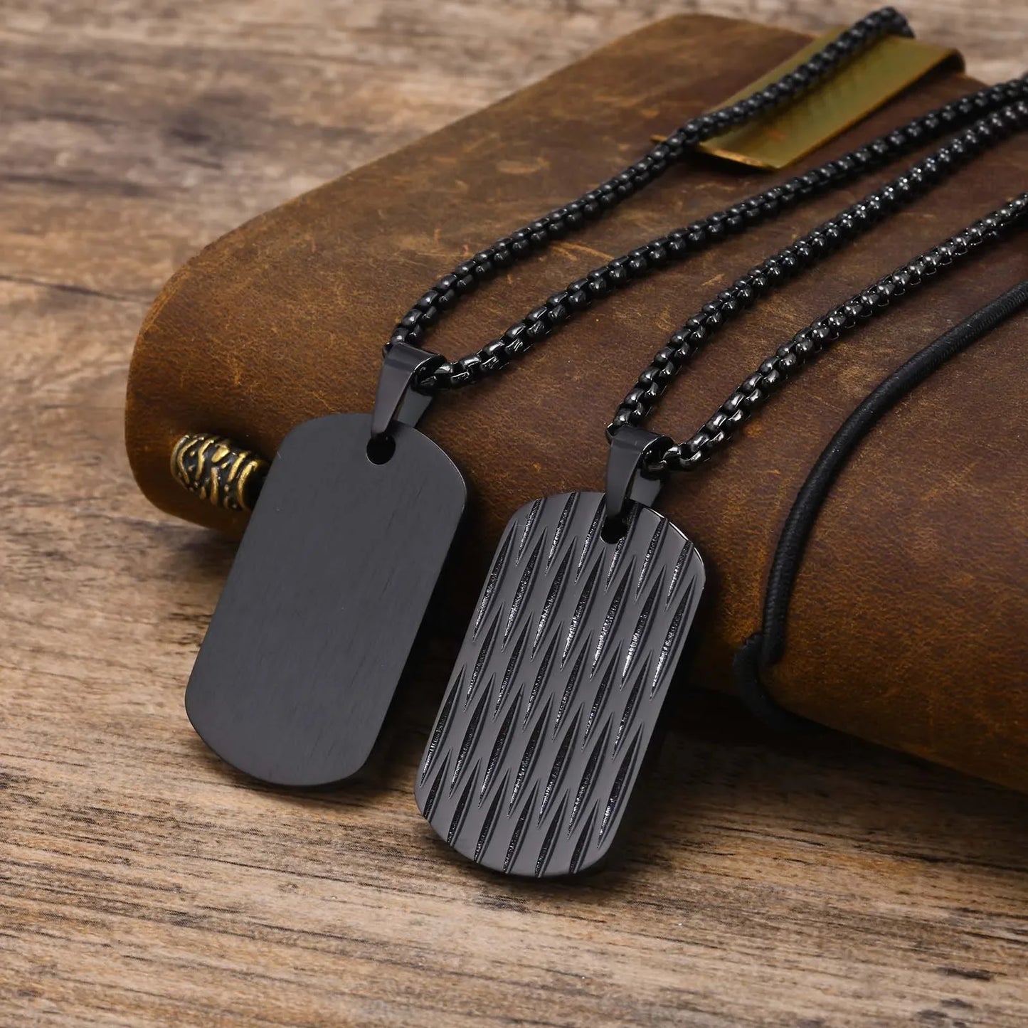 STEEL FASHION TAG NECKLACE