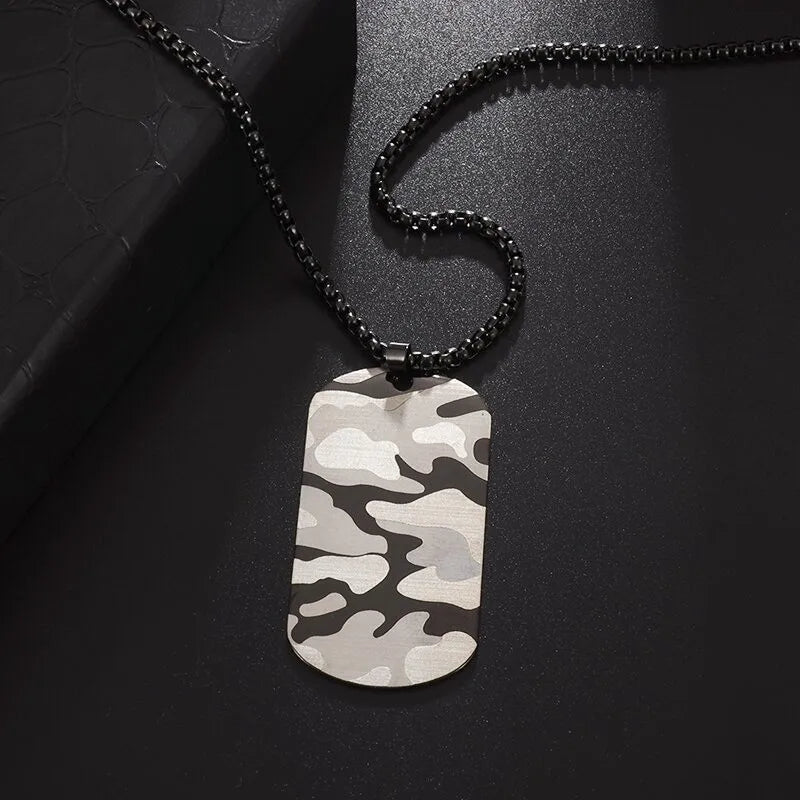 STEEL DOUBLE TAG NECKLACE