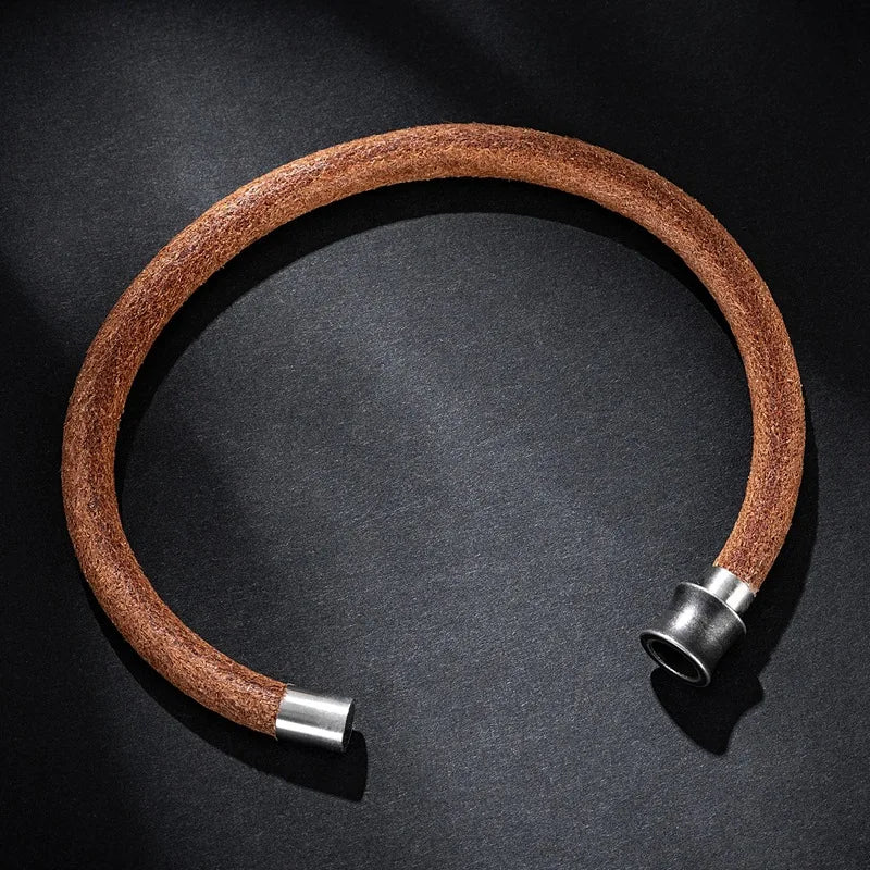 Minimalist Natural Leather Bracelet-Double Fancy