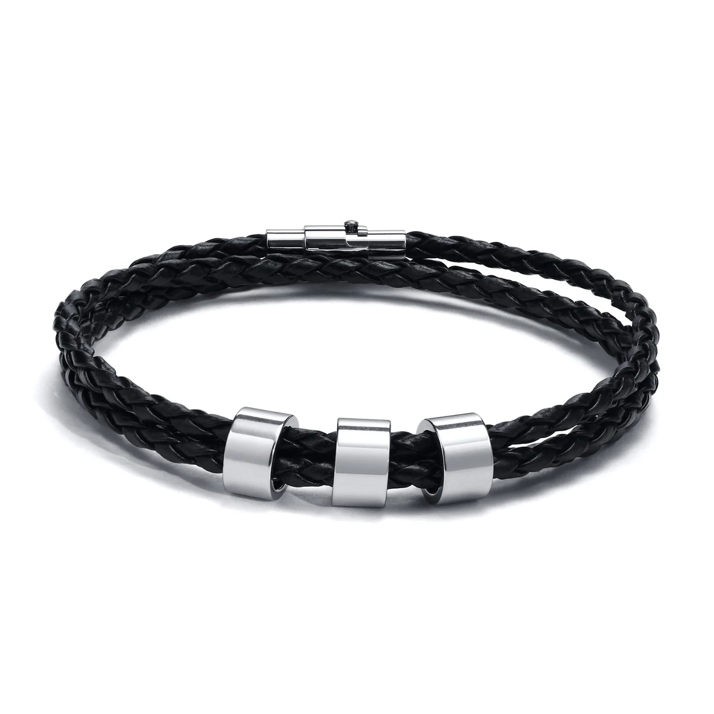 Navigator Braided Leather Bracelet - Double Fancy