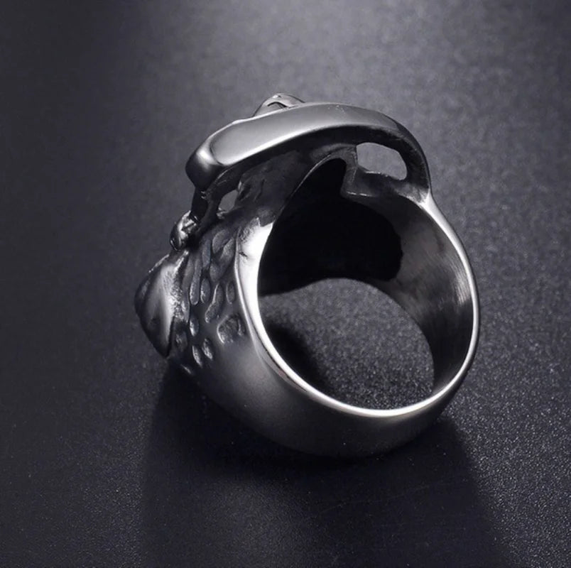 REAPER SICKLE SKULL RING