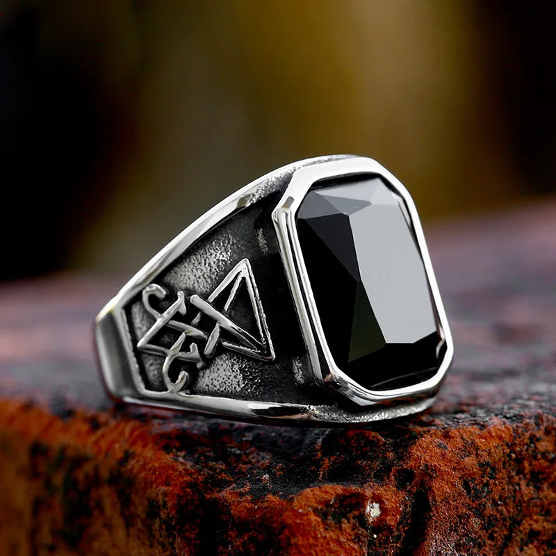 LUCIFER BLACK STONE RING