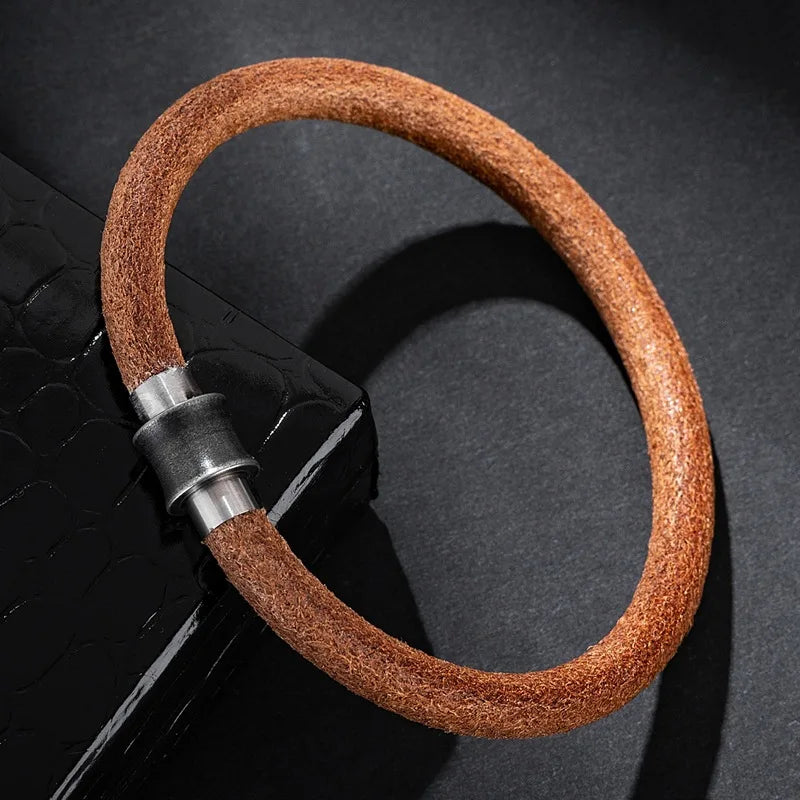 Minimalist Natural Leather Bracelet-Double Fancy