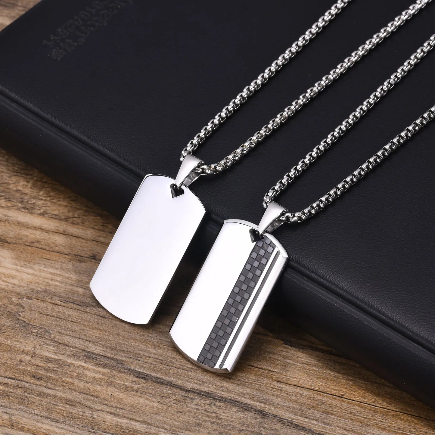 STEEL FASHION TAG NECKLACE