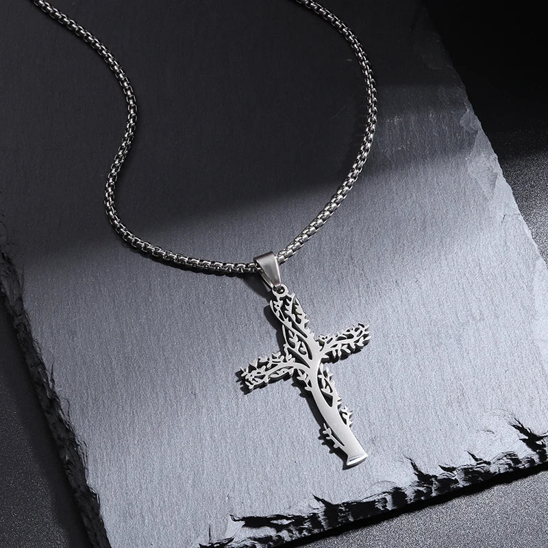 STEEL ORTHODOX CROSS NECKLACE