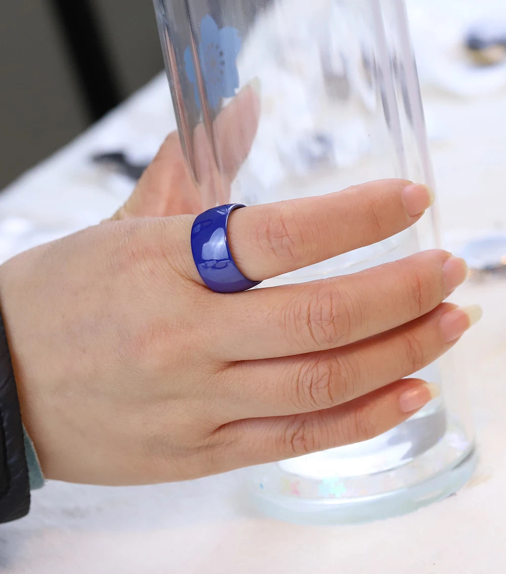 POLISHED BLUE CERAMIC RING