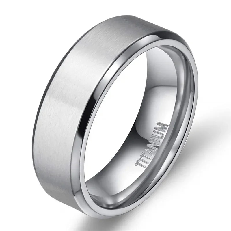 TITANIUM BRUSHED SILVER RING