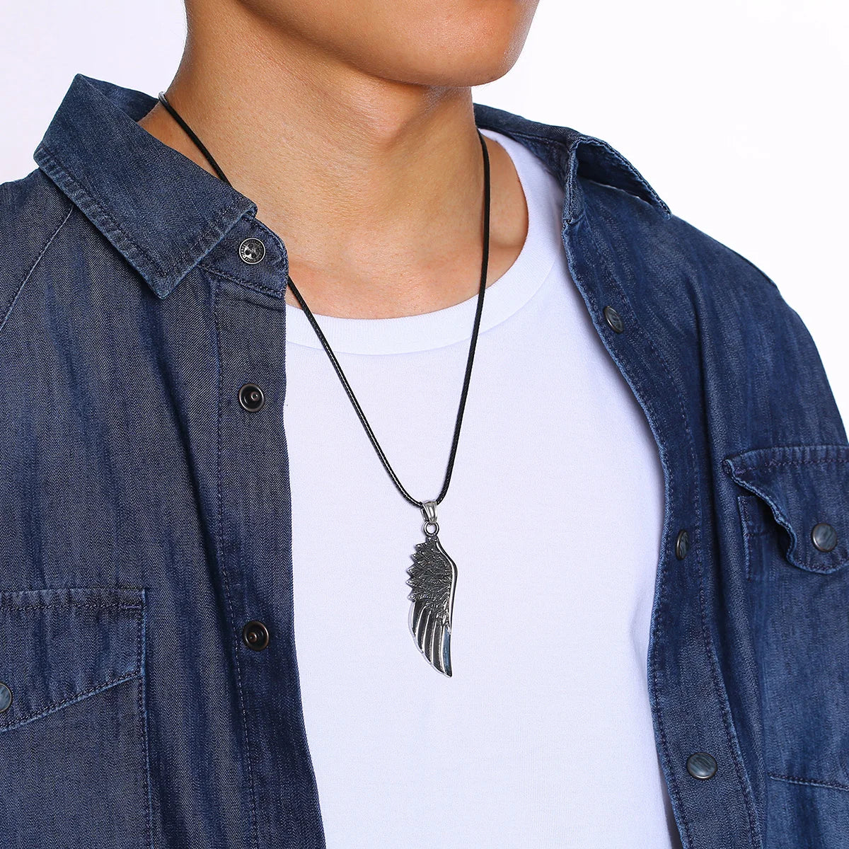 Angel Wing Necklace Pendant-Double Fancy