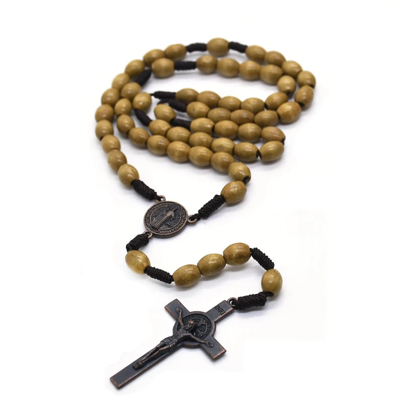 WOOD BEADS PRAYER ROSARY