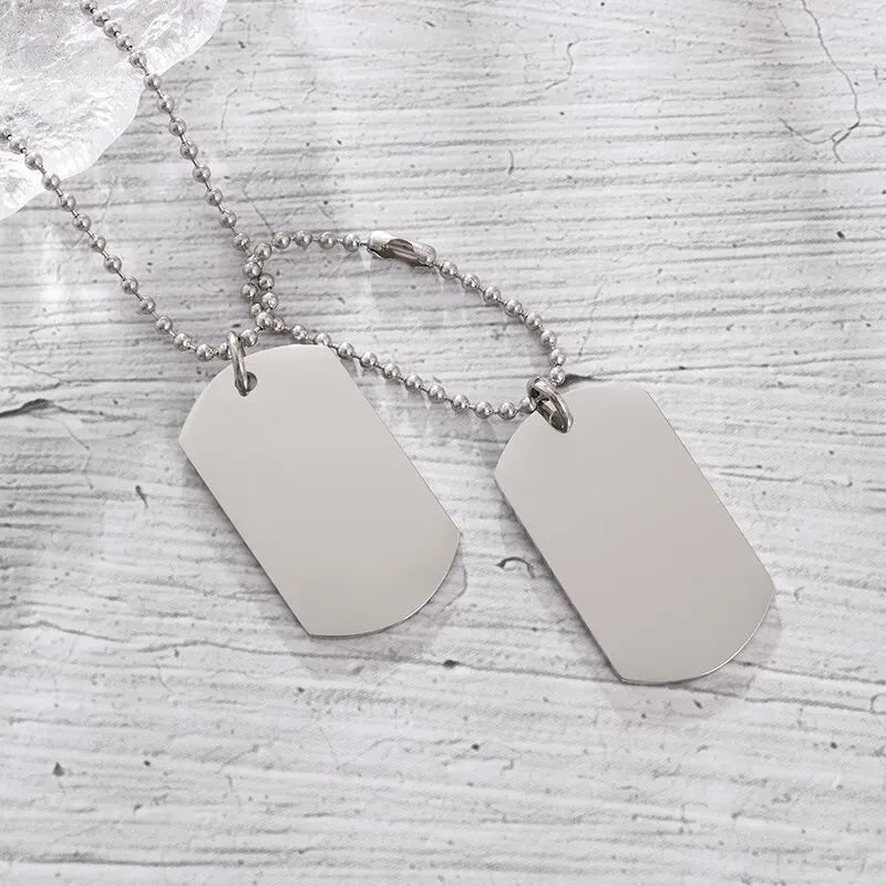 STEEL DOUBLE TAG NECKLACE