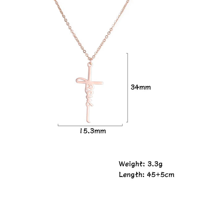 JESUS CROSS HOWLLOW NECKLACE