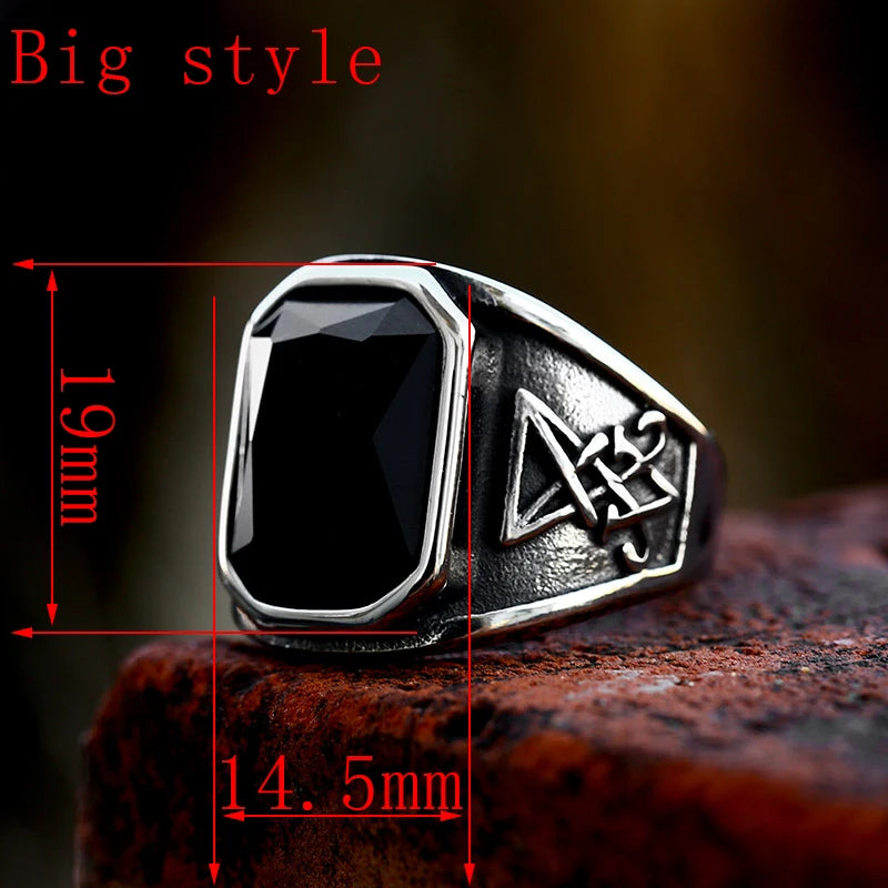 LUCIFER BLACK STONE RING