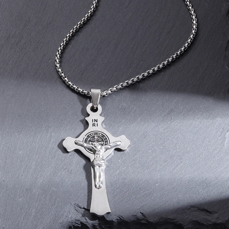 STEEL ORTHODOX CROSS NECKLACE