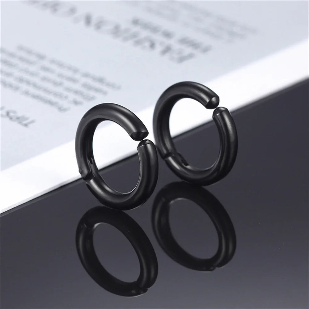 STEEL CIRCILE CLIP ON EARRINGS