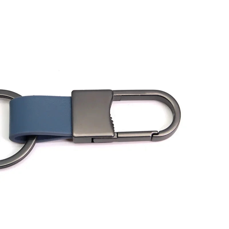 Black Leather Keyring Holder-Double Fancy