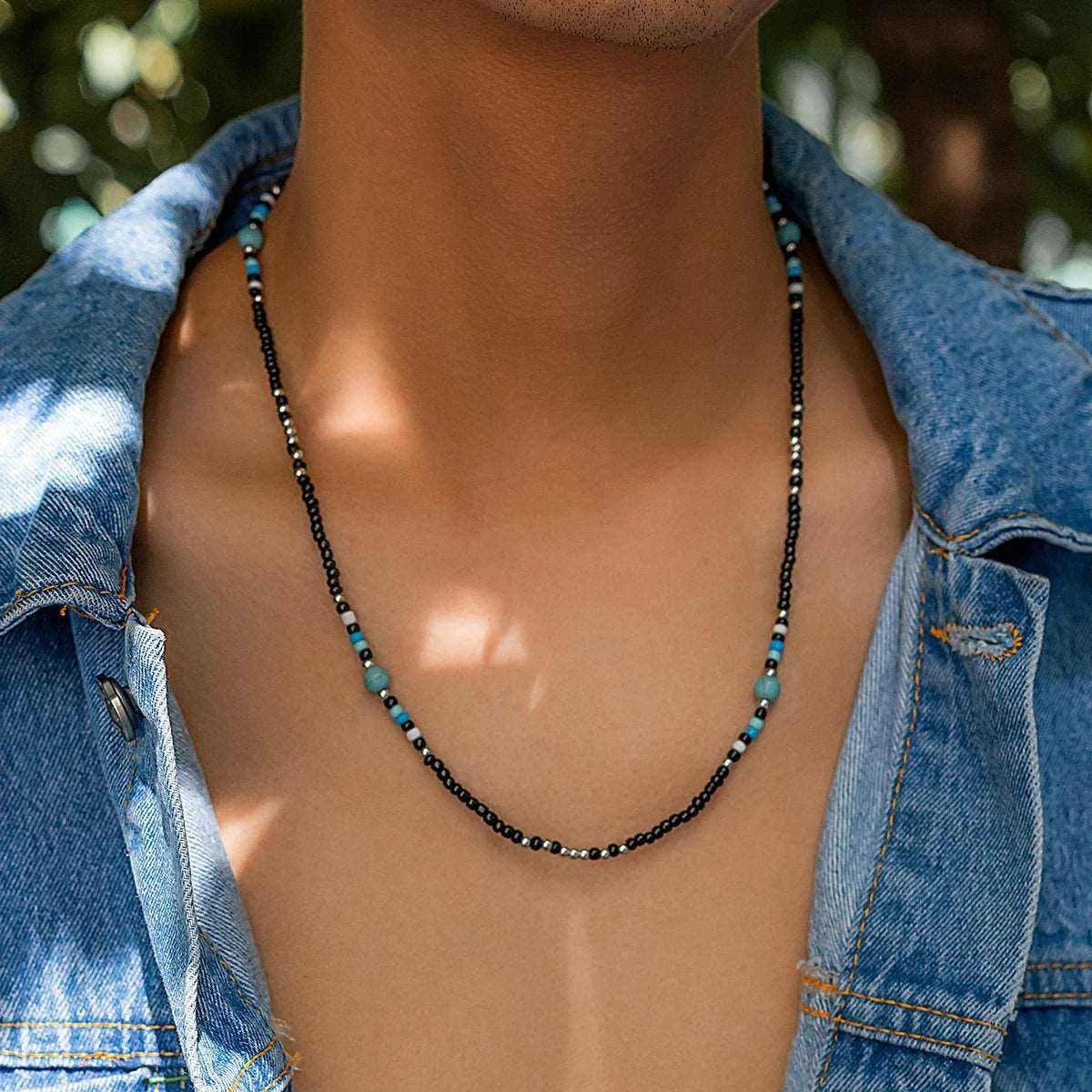 Black Necklace Bohemian Wave-Double Fancy