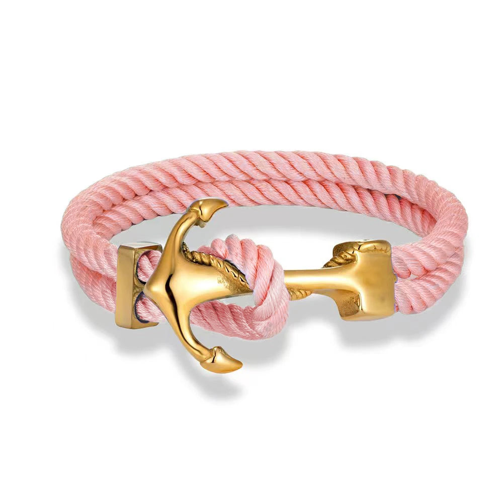 Gold Rope Anchor Bracelet-Double Fancy