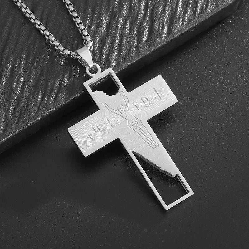 3D CROSS NECKLACE - Double Fancy