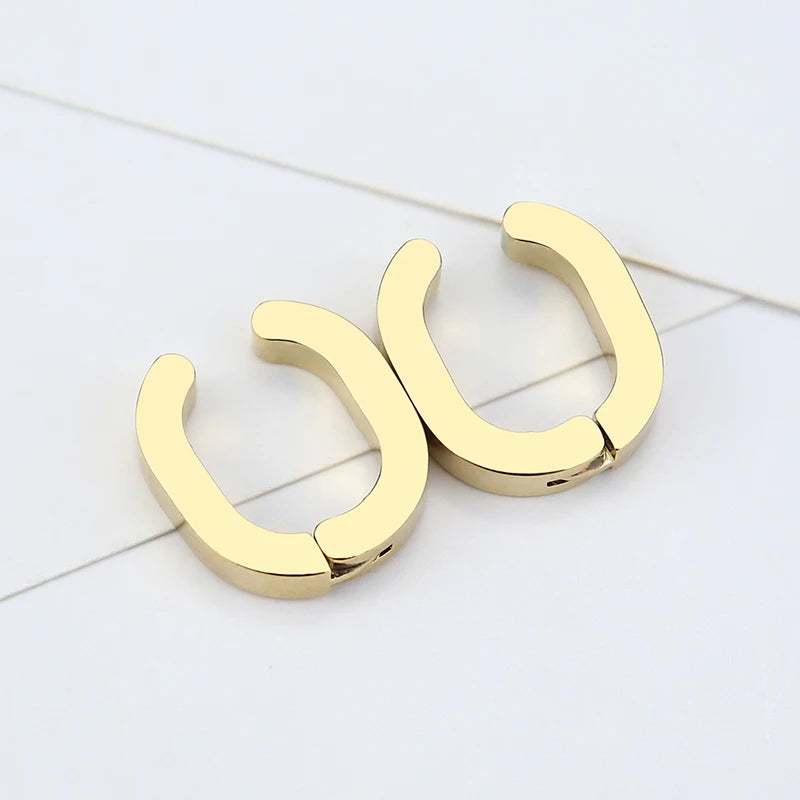 STEEL U-SHAPED CLIP ON EARRINGS