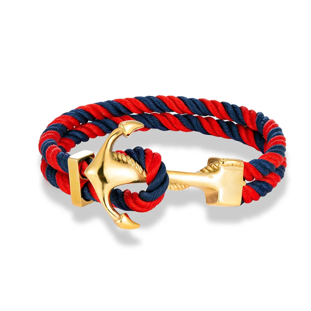 Gold Rope Anchor Bracelet-Double Fancy