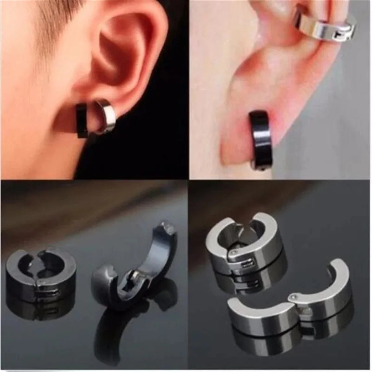 STEEL CLIP ON EARRINGS