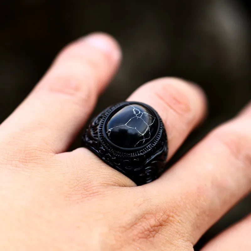 BLACK TIGER EYE RING