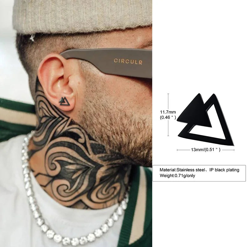 DOUBLE TRIANGLE ARROW STUD EARRING